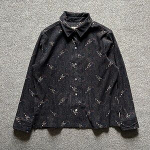 Vintage La Cabana Brown Paisley Button Down Long Sleeve Shirt Womens XL 90s Y2K